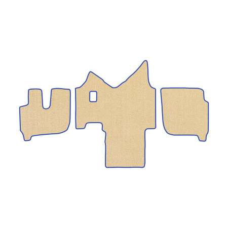 61-Коврики ворсовые IVECO Stralis широкая кабина -(АВС 3 коврика. МТ) (UPP-6 (Бежевый) кант Синий)