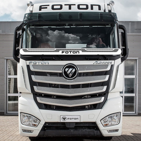 Защита лобового стекла нерж сталь FOTON AUMAN (нерж. сталь, прямые углы)