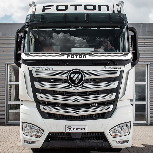 Защита лобового стекла нерж сталь FOTON AUMAN (нерж. сталь, прямые углы)