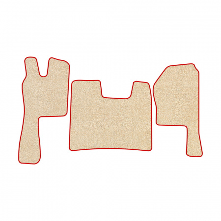 21-Коврики ворсовые SCANIA R  -(ABTC 3 коврика. АТ) (UPP-8 (Бежевый) кант Красный)