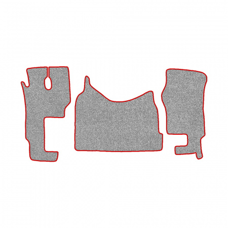 48-Коврики ворсовые MERCEDES ACTROS ЕВРО-5 (2007) МР2-МР3 -(ABTC 3 коврика. АТ) (UPP-8 (Серый) кант Красный)