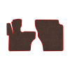 120-Коврики ворсовые JAC N200 -(АВ Водитель и пассажир) (UPP-8 (Коричневый) кант Красный)