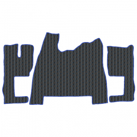 2.11 Коврики стёганные VOLVO FH13 Бельгийка -  (Премиум Черный строчка Синяя)