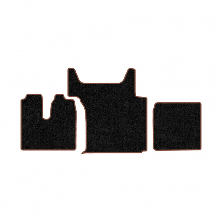 105/1 (хол-к)-Коврики ворсовые Sitrak G7/C7H -(АВС 3 коврика. МТ) (UPP-6 (Черный) кант Коричневый)
