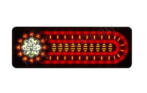 Фонарь задний универсальный №6 (бегущий поворот) L=41см, 12-24V (комп. 2шт)