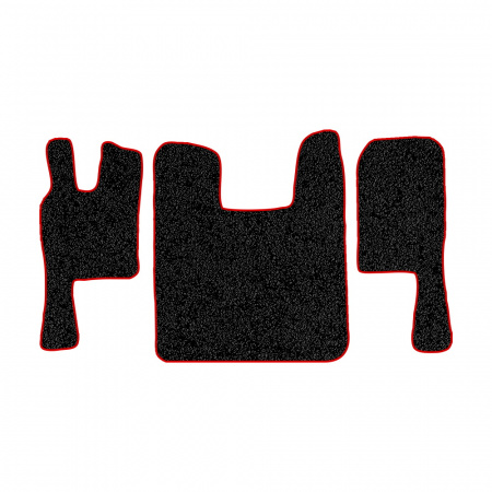 67-Коврики ворсовые SCANIA 124 (после 2010г) -(ABTC 3 коврика. АТ) (Фортуна (Черный) кант Красный)