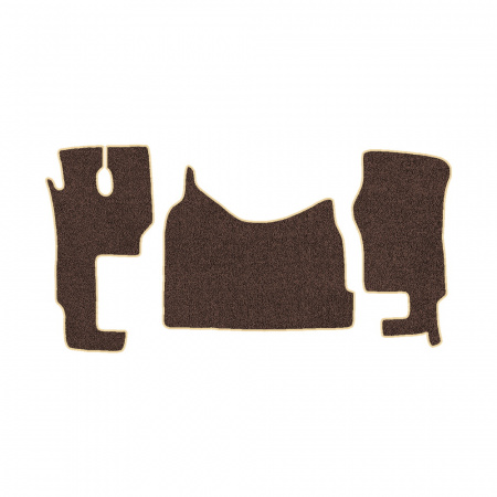 48-Коврики ворсовые MERCEDES ACTROS ЕВРО-5 (2007) МР2-МР3 -(ABTC 3 коврика. АТ) (UPP-8 (Коричневый) кант Бежевый)