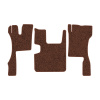 97-Коврики ворсовые SCANIA R 2018г > (увелич. шахта) -(АВС 3 коврика. МТ) (Фортуна (Коричневый) кант Коричневый)