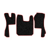 87-Коврики ворсовые SCANIA R  -(АВС 3 коврика. МТ) (Фортуна (Черный) кант Красный)