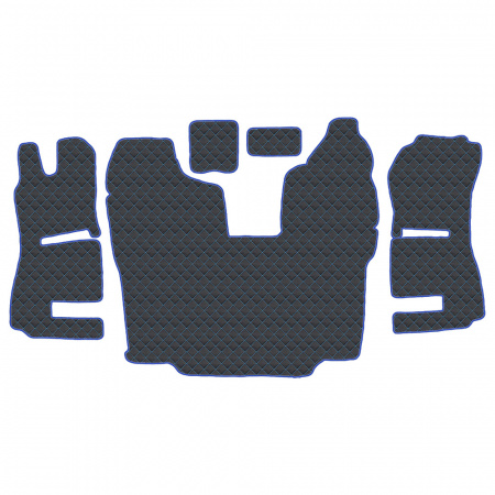 3.5 Коврики стёганные SCANIA 5ser.R (АТ, 2 пневм) от 2013г (Классик Черный строчка Синяя)