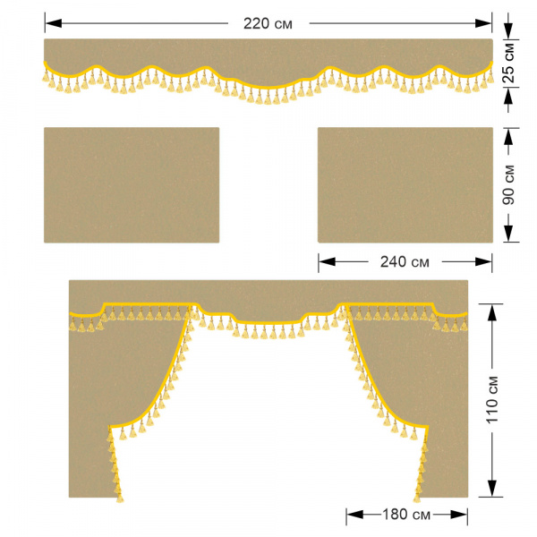 Комплект автоштор DAF 105 SPACE CAB