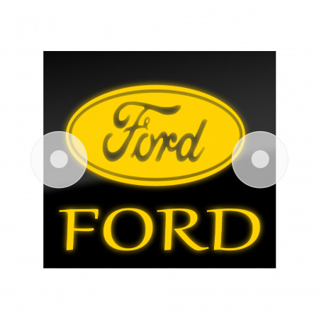 Табличка светодиодная 14x15 (желтая) на лобовое стекло (12v) (FORD)
