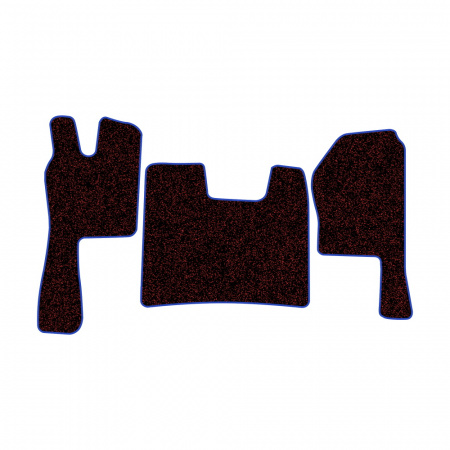 21-Коврики ворсовые SCANIA R  -(ABTC 3 коврика. АТ) (Карлайт (Красный) кант Синий)