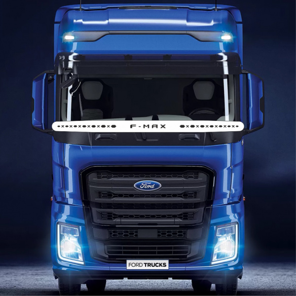 Защита лобового стекла для FORD F-MAX от 2019г.в. (нерж. сталь, косые углы)