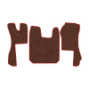 87-Коврики ворсовые SCANIA R  -(АВС 3 коврика. МТ) (Фортуна (Коричневый) кант Красный)