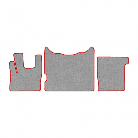 53/1-Коврики ворсовые DAF 105 (увеличенная шахта) -(ABTC 3 коврика. АТ) (UPP-6 (Серый) кант Красный)