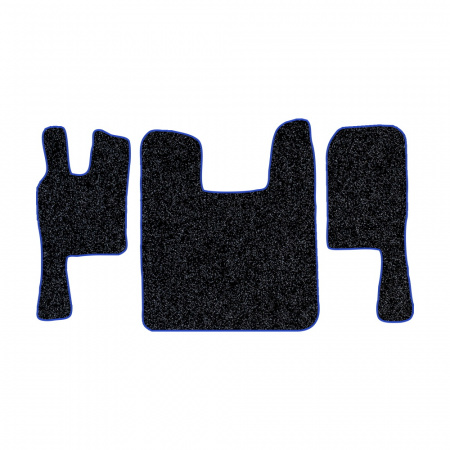67-Коврики ворсовые SCANIA 124 (после 2010г) -(ABTC 3 коврика. АТ) (Карлайт (Серый) кант Синий)