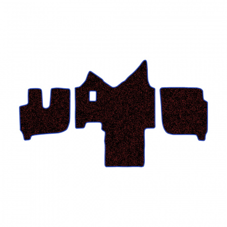 61-Коврики ворсовые IVECO Stralis широкая кабина -(АВС 3 коврика. МТ) (Карлайт (Красный) кант Синий)