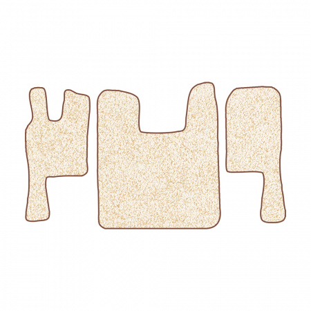 67-Коврики ворсовые SCANIA 124 (после 2010г) -(ABTC 3 коврика. АТ) (Фортуна (Бежевый) кант Коричневый)