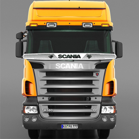 Защита лобового стекла для SCANIA 5 серии (нерж. сталь, косые углы)
