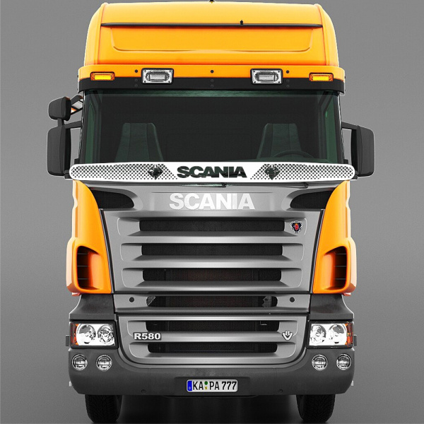 Защита лобового стекла для SCANIA 5 серии (нерж. сталь, косые углы)