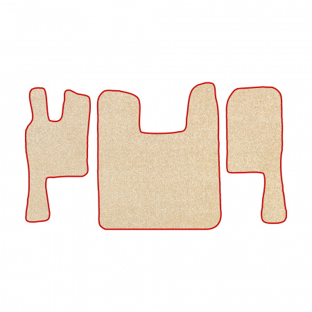 67-Коврики ворсовые SCANIA 124 (после 2010г) -(ABTC 3 коврика. АТ) (UPP-8 (Бежевый) кант Красный)