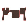 11-Коврики ворсовые VOLVO FH до 2009г -(ABTC 3 коврика. АТ) (UPP-8 (Коричневый) кант Красный)