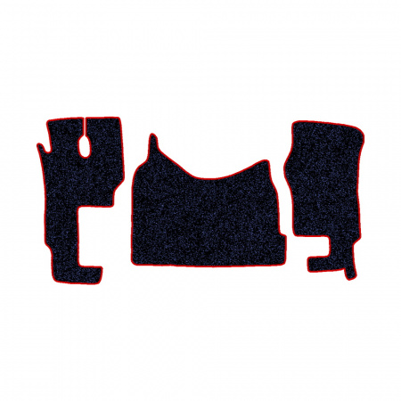 48-Коврики ворсовые MERCEDES ACTROS ЕВРО-5 (2007) МР2-МР3 -(ABTC 3 коврика. АТ) (Карлайт (Синий) кант Красный)