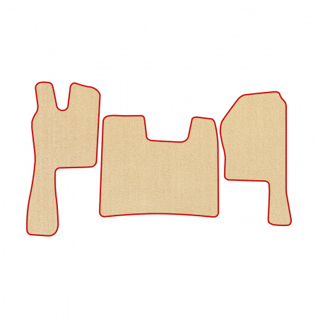 21-Коврики ворсовые SCANIA R  -(ABTC 3 коврика. АТ) (UPP-6 (Бежевый) кант Красный)