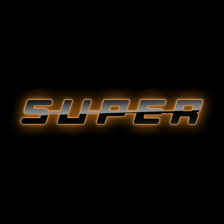 Буквы SDP (пластик) черный на капот SUPER (450*65) (Оранжевый)