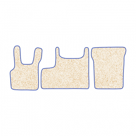52-Коврики ворсовые DAF CF -(АВС 3 коврика. МТ) (Фортуна (Бежевый) кант Синий)