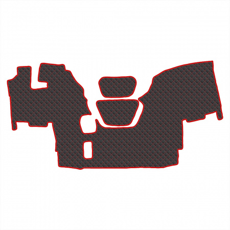 1.1 Коврики стёганные DAF 95 XF  (МТ)  (Классик Черный строчка Красная)