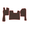 21-Коврики ворсовые SCANIA R  -(ABTC 3 коврика. АТ) (UPP-8 (Коричневый) кант Красный)