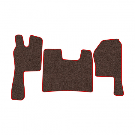 21-Коврики ворсовые SCANIA R  -(ABTC 3 коврика. АТ) (UPP-8 (Коричневый) кант Красный)