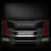Светодиодная надпись "SUPER" (черный пластик) для грузовиков SCANIA (450х65мм)