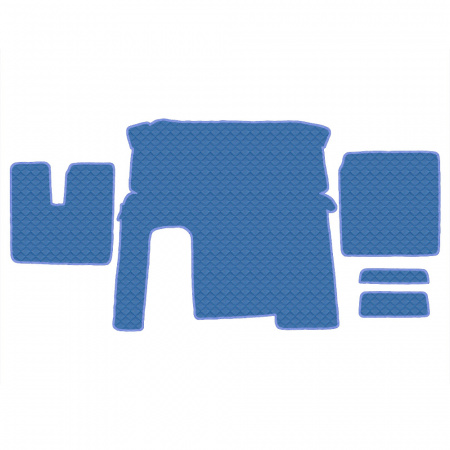4.5 Коврики стёганные MAN TGX от 2007  (АТ, 1 полка, холодильник)  (Классик Синий)