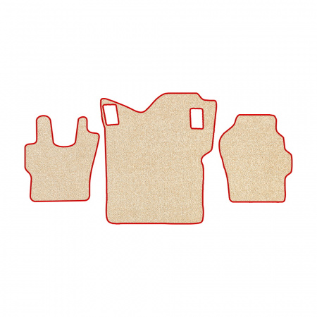 24-Коврики ворсовые SCANIA Р -(ABTC 3 коврика. АТ) (UPP-8 (Бежевый) кант Красный)