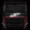 Светодиодная эмблема на капот VOLVO FH16 (логотип+лучи) (430х430мм, Ø168мм)