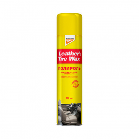 Полироль универсальный (кож.рез.пласт.) Leather & Tire Wax Silicon спрей 400мл  