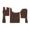 23-Коврики ворсовые SCANIA G (2011-2015) -(ABTC 3 коврика. АТ) (UPP-8 (Коричневый) кант Красный)