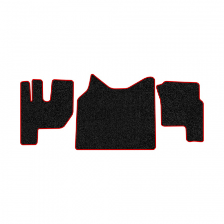 74-Коврики ворсовые RENAULT серия. Т 2014 г. -(ABTC 3 коврика. АТ) (UPP-8 (Черный) кант Красный)