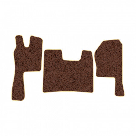 21-Коврики ворсовые SCANIA R  -(ABTC 3 коврика. АТ) (Фортуна (Коричневый) кант Бежевый)