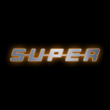 Буквы SDT на капот SUPER (450*65) ( Подсветка  Оранжевый)