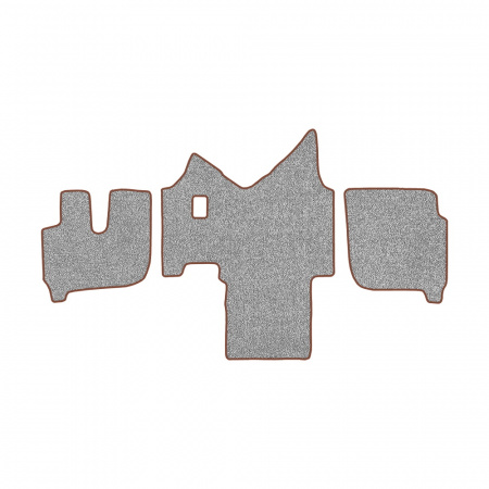 61-Коврики ворсовые IVECO Stralis широкая кабина -(АВС 3 коврика. МТ) (UPP-8 (Серый) кант Коричневый)