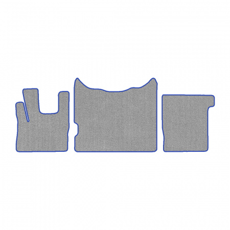53/1-Коврики ворсовые DAF 105 (увеличенная шахта) -(ABTC 3 коврика. АТ) (UPP-6 (Серый) кант Синий)