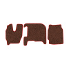 62-Коврики ворсовые IVECO Stralis узкая кабина -(ABTC 3 коврика. АТ) (Фортуна (Коричневый) кант Красный)