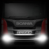 Светодиодная надпись "SUPER" (черный пластик) для грузовиков SCANIA (450х65мм)