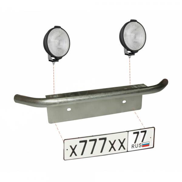 Рамка номерного знака "Антиплатон" (оцинковка, труба угол) VT-ANPL-3