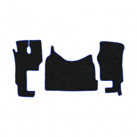 48-Коврики ворсовые MERCEDES ACTROS ЕВРО-5 (2007) МР2-МР3 -(ABTC 3 коврика. АТ) (UPP-3 (Черный) кант Синий)