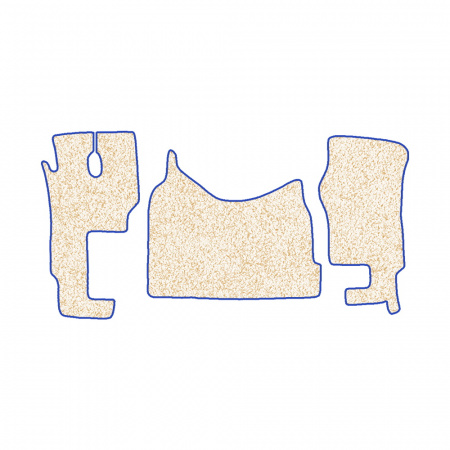 48-Коврики ворсовые MERCEDES ACTROS ЕВРО-5 (2007) МР2-МР3 -(ABTC 3 коврика. АТ) (Фортуна (Бежевый) кант Синий)